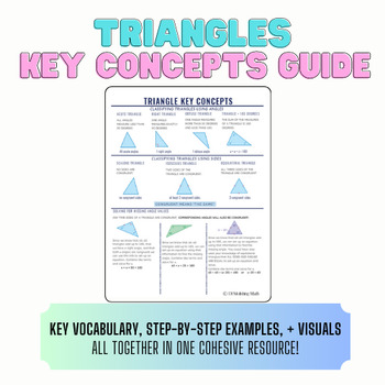 Preview of Triangles Key Concepts Guide