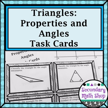 Preview of Triangles - Properties and Angles of Triangles Task Cards!!!