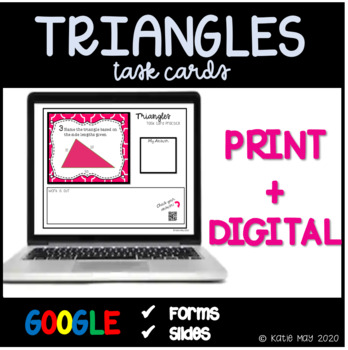 Preview of Triangles Task Cards ~7.G.2~ Distance Learning