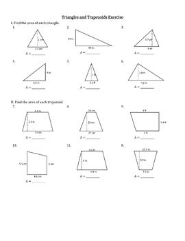 area of triangles and trapezoids answer key homework 4