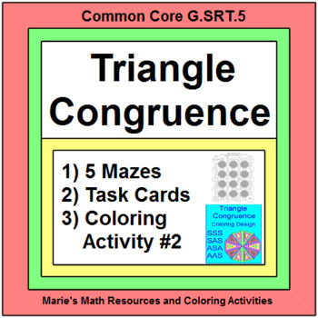 Preview of TRIANGLES:  CONGRUENT TRIANGLES 6 MAZES, 20 TASK CARDS BOTH GOOGLE SLIDES & PDFs