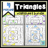 Classify Triangles Maze Worksheets | Sides, Angles, Find t
