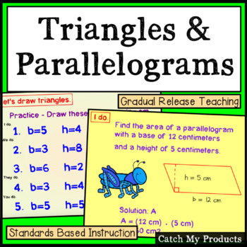 Preview of Area of Triangles and Parallelograms for Promethean Board