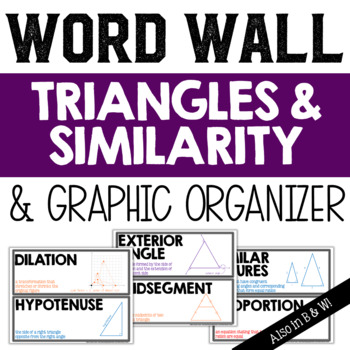 Preview of Triangles and Similarity Vocabulary Word Wall and Graphic Organizer