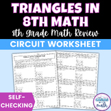 Triangles in 8th Grade Math Worksheet Self Checking Circui
