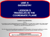 Triangles in the Coordinate Plane (Math 1)