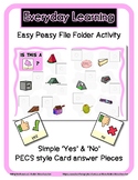 Triangular Prism - Shape - Yes / No File Folder with PECS 