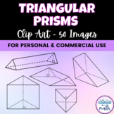 Triangular Prisms Clipart - 3D Shapes for Secondary Math