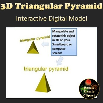 Preview of Triangular Pyramid 3D Shape Digital Model for Smartboards or Whiteboards