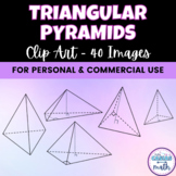 Triangular Pyramids Clipart - 3D Shapes for Secondary Math