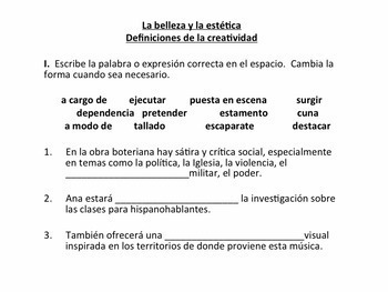 AP Spanish language & culture “La belleza y la estética”- Online