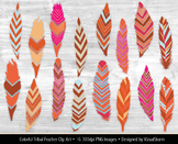 Tribal Feather Clipart - 16 Native American PNG Graphics