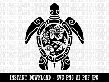 hawaiian tribal turtle clipart