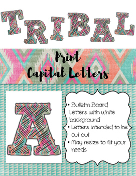 Preview of Tribal Print ABC Bulletin Board Letters