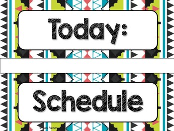 Tribal Theme Classroom Decor: Schedule Cards by Suzy Palmer | TpT