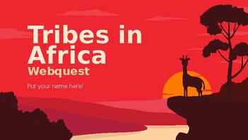 Preview of Tribes in Africa Webquest