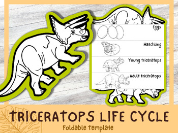 Preview of Triceratops Dinosaur Life Cycle Learning Activity For Kids | Montessori Craft