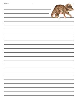 Triceratops Dinosaur Lined Paper by Teacher Vault | TPT