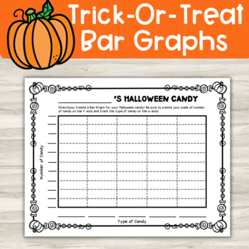 Preview of Trick-Or-Treat Candy Bar Graphs | Halloween Math Graphing for 2nd & 3rd Grade