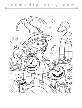 Trick Or Treat Coloring Page | Fun Halloween Coloring Page For Kids ...