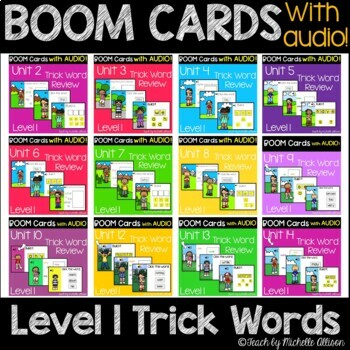 Preview of Trick Word Activities Level 1,  BUNDLE | BOOM Cards™ | Back to School