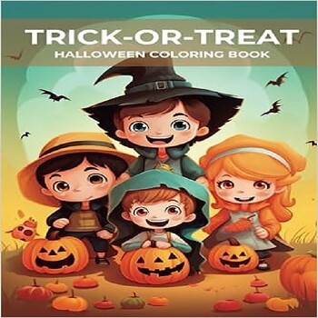 Preview of Trick-or-Treat: An Enchanting Halloween Coloring Book - Witchy, Gothic, and Cute