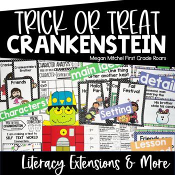 Preview of Trick or Treat Crankenstein Activities Book Companion Reading Comprehension