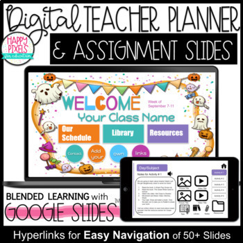 Preview of Trick or Treat HALLOWEEN Classroom Assignment GOOGLE SLIDES Templates Distance