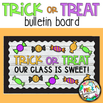 Trick or Treat Halloween Bulletin Board Decor by Pre-K Perfection