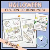 Trick or Treat Halloween Fraction Coloring Pages