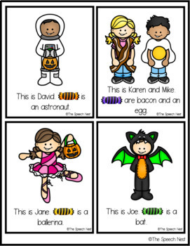 Trick or Treat Pronouns Cards (He She & They) Homework ...
