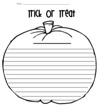 Trick Or Treat Pumpkin Writing Template By Kids And Coffee Tpt