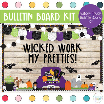 Preview of Witchy Truck - October Bulletin Board - Halloween Themed Bulletin Board Kit