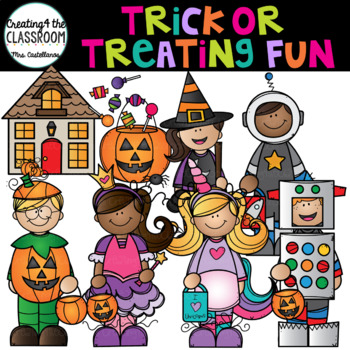 halloween trick or treating clipart free