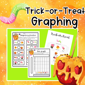 Preview of Trick-or-Treating Halloween Graphing- Bar graphs, pictographs, line plots