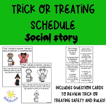 Preview of Trick or Treating Schedule Social Story | What happens during Trick or Treat?
