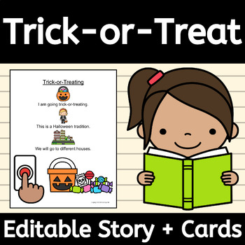 Preview of Trick-or-Treating Social Skills Story for Halloween I am Going Trick or Treating