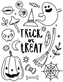Trick or treat coloring page / Halloween hoja para colorear | TPT