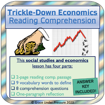 Preview of Trickle-Down Economics: High School Reading Comprehension- Supply Side Economics