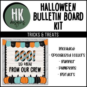 Tricks & Treats Halloween Bulletin Board Kit by HK Designs | TPT