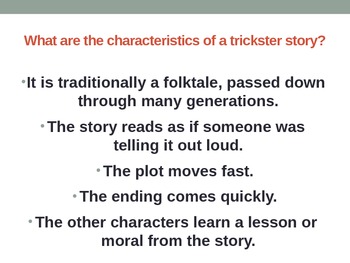 trickster tale explanation