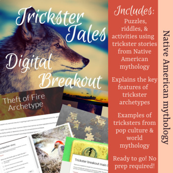 Preview of Trickster Tales Digital Escape Room: Native American Mythology & Archetypes