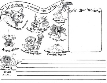 Preview of Tricksters From Around the World Open Ended Creativity Worksheet