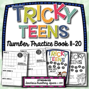 Preview of Tricky Teens Number Book  |  Numbers 11-20 Draw, Write and Eat