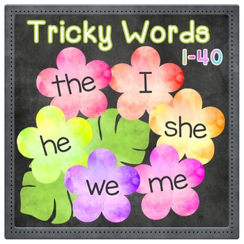 tricky words 1 40 word wall jolly phonics tropical blossoms tpt