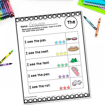jolly phonics tricky words sentence fluency set 1 by koffee and kinders