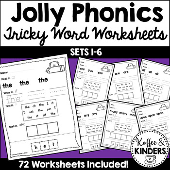 worksheet phonics for kindergarten free Worksheet Jolly Bundle Words  [72 Tricky Pages!!] Phonics