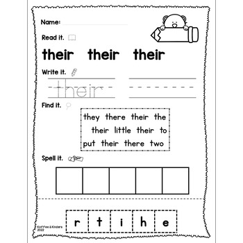 jolly phonics tricky words worksheets set 5 by koffee and kinders