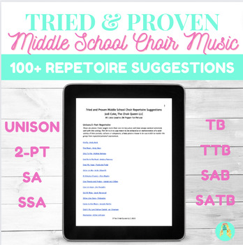 Preview of Tried and Proven Middle School Choir Music Repertoire Suggestions