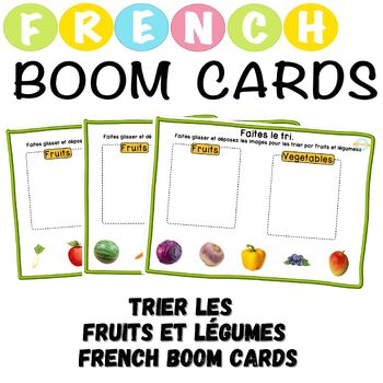 Preview of Trier les fruits et légumes French Boom Cards